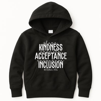 Share Kindness Promote Acceptance Encourage Inclusion End Bullying Kids Hoodie