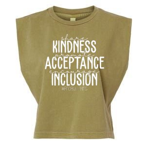 Share Kindness Promote Acceptance Encourage Inclusion End Bullying Garment-Dyed Women's Muscle Tee