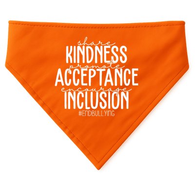Share Kindness Promote Acceptance Encourage Inclusion End Bullying USA-Made Doggie Bandana