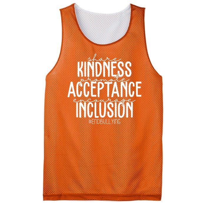 Share Kindness Promote Acceptance Encourage Inclusion End Bullying Mesh Reversible Basketball Jersey Tank