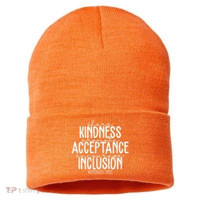 Share Kindness Promote Acceptance Encourage Inclusion End Bullying Sustainable Knit Beanie