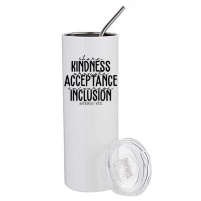 Share Kindness Promote Acceptance Encourage Inclusion End Bullying Stainless Steel Tumbler