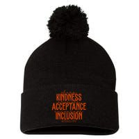 Share Kindness Promote Acceptance Encourage Inclusion End Bullying Unity Day Pom Pom 12in Knit Beanie