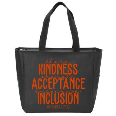 Share Kindness Promote Acceptance Encourage Inclusion End Bullying Unity Day Zip Tote Bag