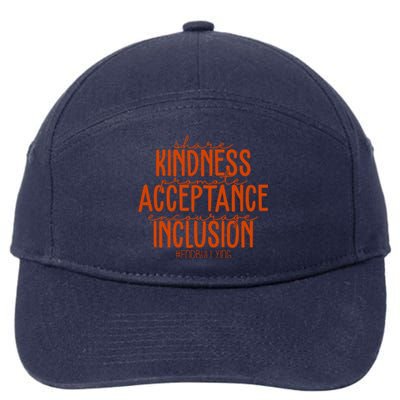 Share Kindness Promote Acceptance Encourage Inclusion End Bullying Unity Day 7-Panel Snapback Hat