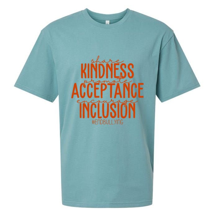 Share Kindness Promote Acceptance Encourage Inclusion End Bullying Unity Day Sueded Cloud Jersey T-Shirt