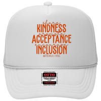 Share Kindness Promote Acceptance Encourage Inclusion End Bullying Unity Day High Crown Mesh Back Trucker Hat