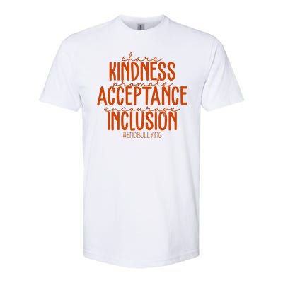 Share Kindness Promote Acceptance Encourage Inclusion End Bullying Unity Day Softstyle CVC T-Shirt