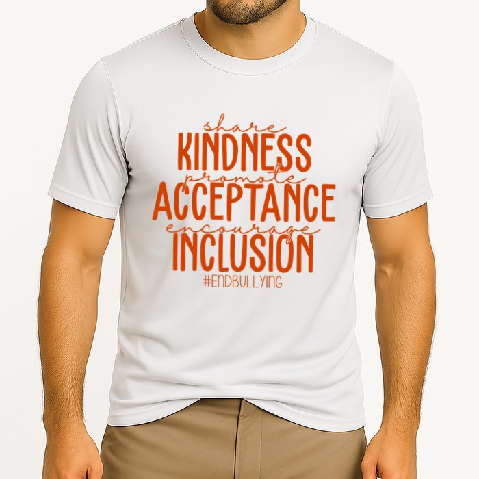 Share Kindness Promote Acceptance Encourage Inclusion End Bullying Unity Day Cooling Performance Crew T-Shirt
