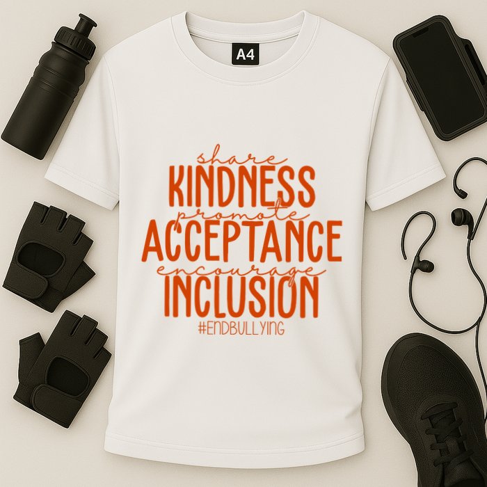 Share Kindness Promote Acceptance Encourage Inclusion End Bullying Unity Day Cooling Performance Crew T-Shirt