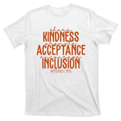 Share Kindness Promote Acceptance Encourage Inclusion End Bullying Unity Day T-Shirt