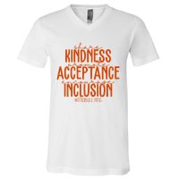 Share Kindness Promote Acceptance Encourage Inclusion End Bullying Unity Day V-Neck T-Shirt