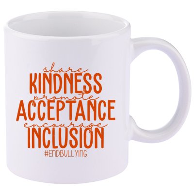 Share Kindness Promote Acceptance Encourage Inclusion End Bullying Unity Day 11oz C Handle Ceramic Mug