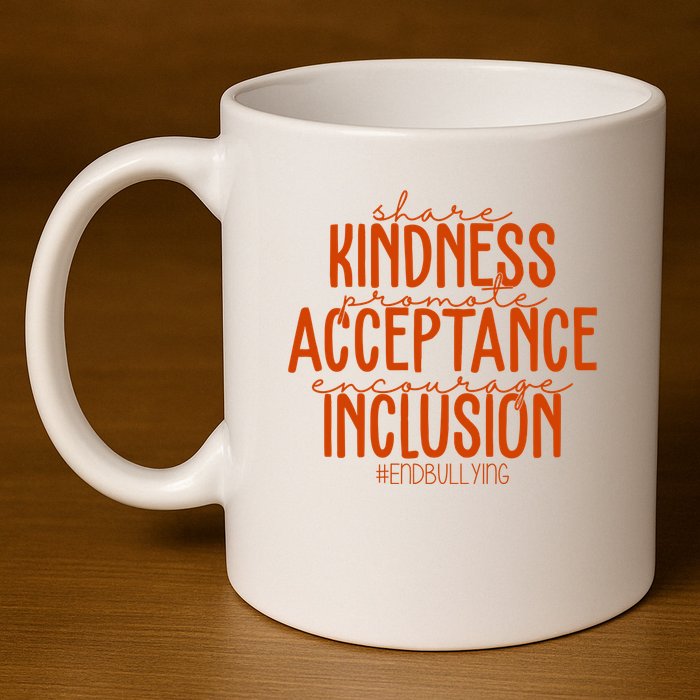 Share Kindness Promote Acceptance Encourage Inclusion End Bullying Unity Day 11oz C Handle Ceramic Mug