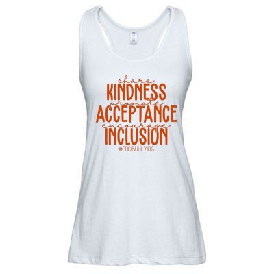 Share Kindness Promote Acceptance Encourage Inclusion End Bullying Unity Day Ladies Essential Flowy Tank