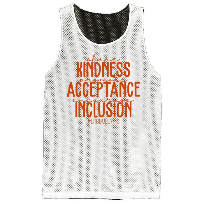 Share Kindness Promote Acceptance Encourage Inclusion End Bullying Unity Day Mesh Reversible Basketball Jersey Tank