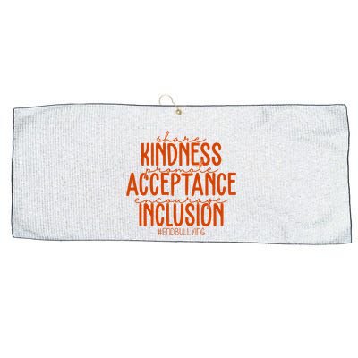 Share Kindness Promote Acceptance Encourage Inclusion End Bullying Unity Day Large Microfiber Waffle Golf Towel