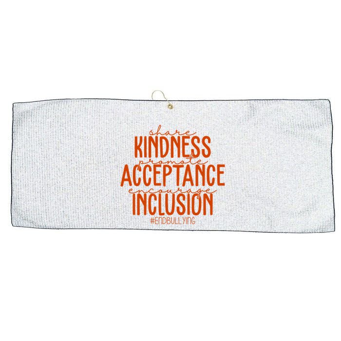 Share Kindness Promote Acceptance Encourage Inclusion End Bullying Unity Day Large Microfiber Waffle Golf Towel