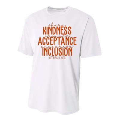 Share Kindness Promote Acceptance Encourage Inclusion End Bullying Unity Day Performance Sprint T-Shirt