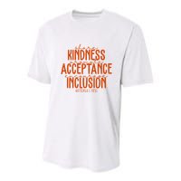 Share Kindness Promote Acceptance Encourage Inclusion End Bullying Unity Day Youth Performance Sprint T-Shirt