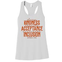 Share Kindness Promote Acceptance Encourage Inclusion End Bullying Unity Day Women's Racerback Tank