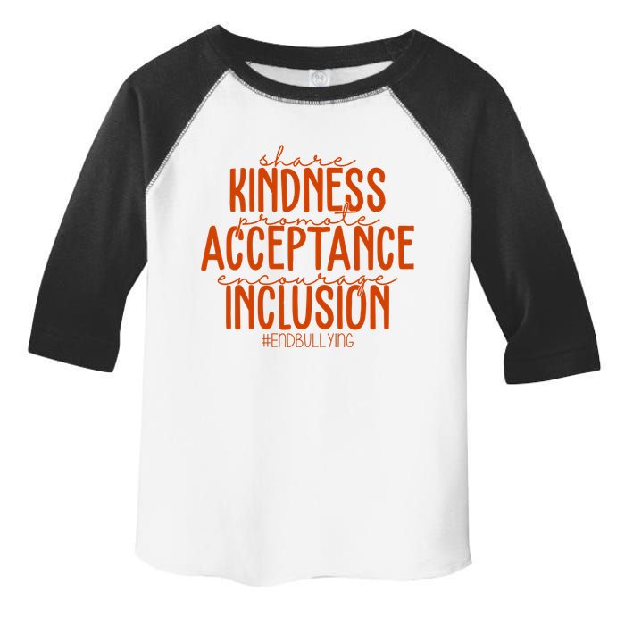 Share Kindness Promote Acceptance Encourage Inclusion End Bullying Unity Day Toddler Fine Jersey T-Shirt