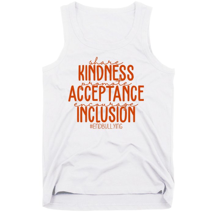 Share Kindness Promote Acceptance Encourage Inclusion End Bullying Unity Day Tank Top