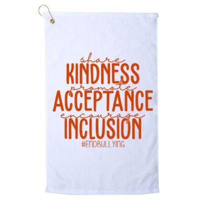 Share Kindness Promote Acceptance Encourage Inclusion End Bullying Unity Day Platinum Collection Golf Towel