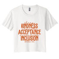Share Kindness Promote Acceptance Encourage Inclusion End Bullying Unity Day Crop Top