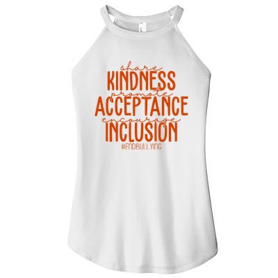 Share Kindness Promote Acceptance Encourage Inclusion End Bullying Unity Day Women's Perfect Tri Rocker Tank
