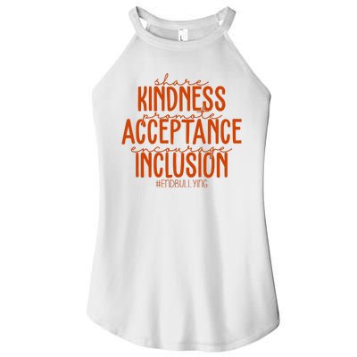 Share Kindness Promote Acceptance Encourage Inclusion End Bullying Unity Day Women's Perfect Tri Rocker Tank