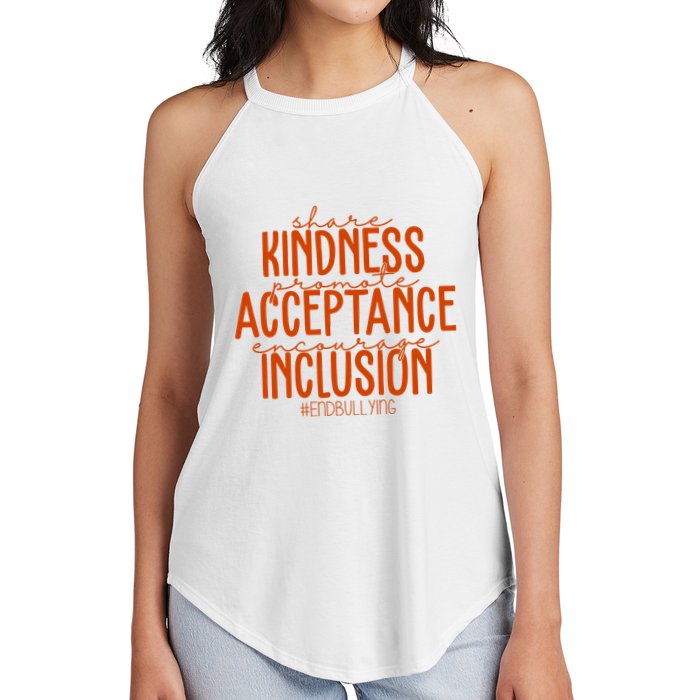 Share Kindness Promote Acceptance Encourage Inclusion End Bullying Unity Day Women's Perfect Tri Rocker Tank