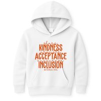 Share Kindness Promote Acceptance Encourage Inclusion End Bullying Unity Day Kids Hoodie