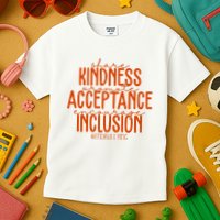 Share Kindness Promote Acceptance Encourage Inclusion End Bullying Unity Day Kids T-Shirt