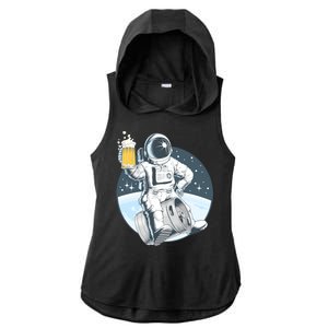 Space Kegger Party Astronaut Ladies PosiCharge Tri-Blend Wicking Draft Hoodie Tank