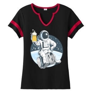 Space Kegger Party Astronaut Ladies Halftime Notch Neck Tee