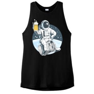 Space Kegger Party Astronaut Ladies PosiCharge Tri-Blend Wicking Tank