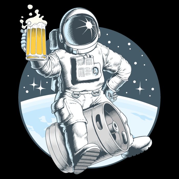 Space Kegger Party Astronaut Drawstring Bag