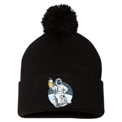 Space Kegger Party Astronaut Pom Pom 12in Knit Beanie