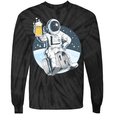 Space Kegger Party Astronaut Tie-Dye Long Sleeve Shirt