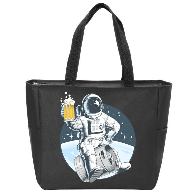 Space Kegger Party Astronaut Zip Tote Bag