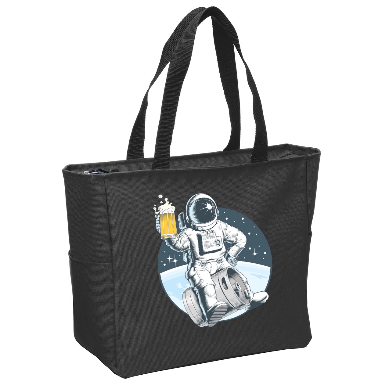 Space Kegger Party Astronaut Zip Tote Bag