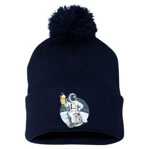 Space Kegger Party Astronaut Pom Pom 12in Knit Beanie