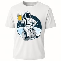Space Kegger Party Astronaut Cooling Performance Crew T-Shirt