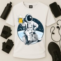 Space Kegger Party Astronaut Cooling Performance Crew T-Shirt
