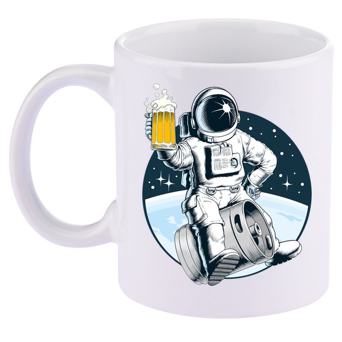 Space Kegger Party Astronaut 11oz C Handle Ceramic Mug