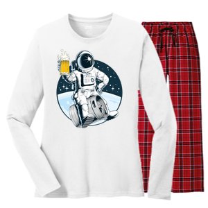 Space Kegger Party Astronaut Women's Long Sleeve Flannel Pajama Set 