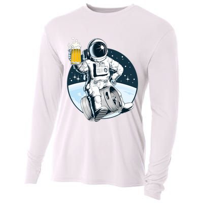 Space Kegger Party Astronaut Cooling Performance Long Sleeve Crew
