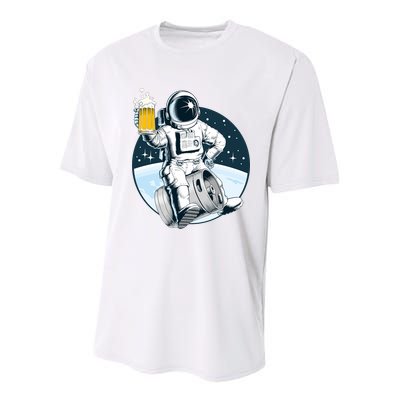 Space Kegger Party Astronaut Youth Performance Sprint T-Shirt
