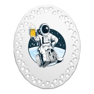 Space Kegger Party Astronaut Ceramic Oval Ornament